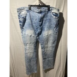 Y2K Southpole Stretch Denim Jeans Acid Wash Blue Comfort Fit Mens Size 48X30